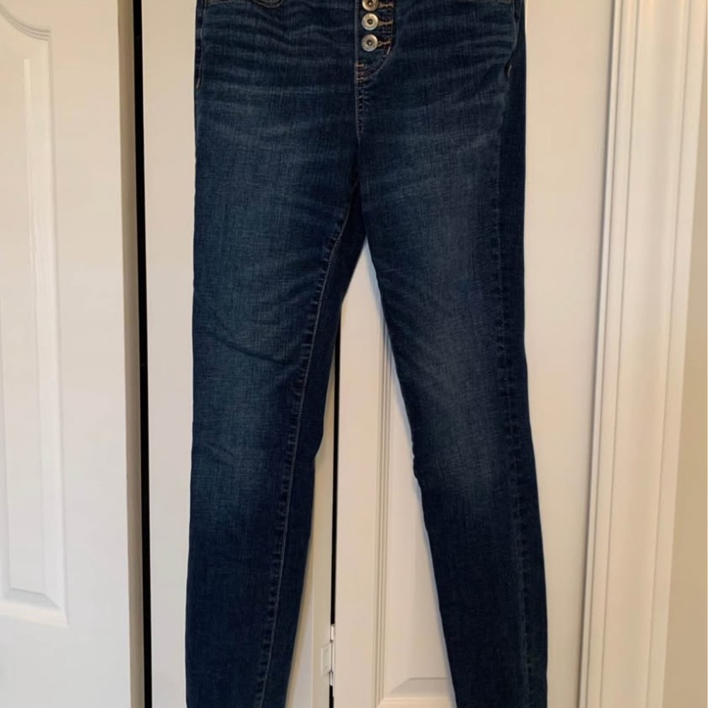 Jag Jeans Women's Dark Blue Skinny High-Rise Button-Fly Jeggings (sz 0/25)
